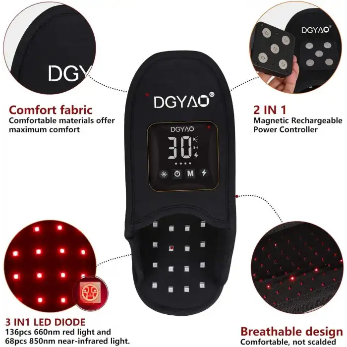 DGYAO Kablosuz Ayak Terliği Kırmızı Işık Terapisi - Ayak Agrısı Giderici