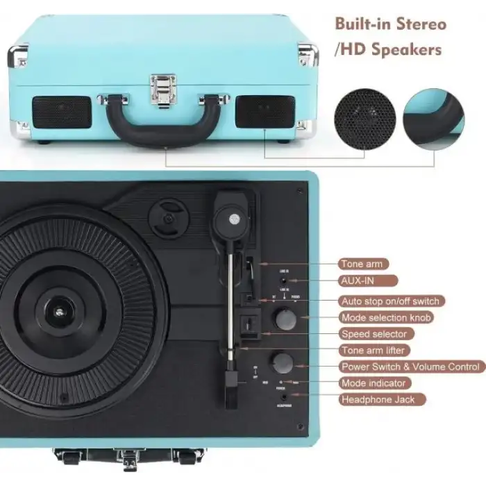 DIGITNOW Vinil Plak Çalar Kablosuz Pikap