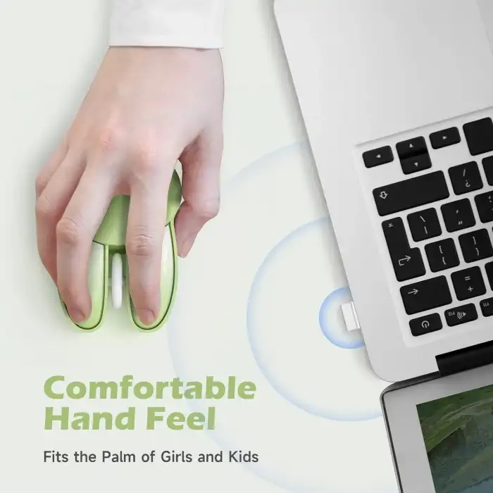 Dilter Kablosuz Sessiz Mouse 2.4G Taşınabilir USB Alıcı - Yeşil