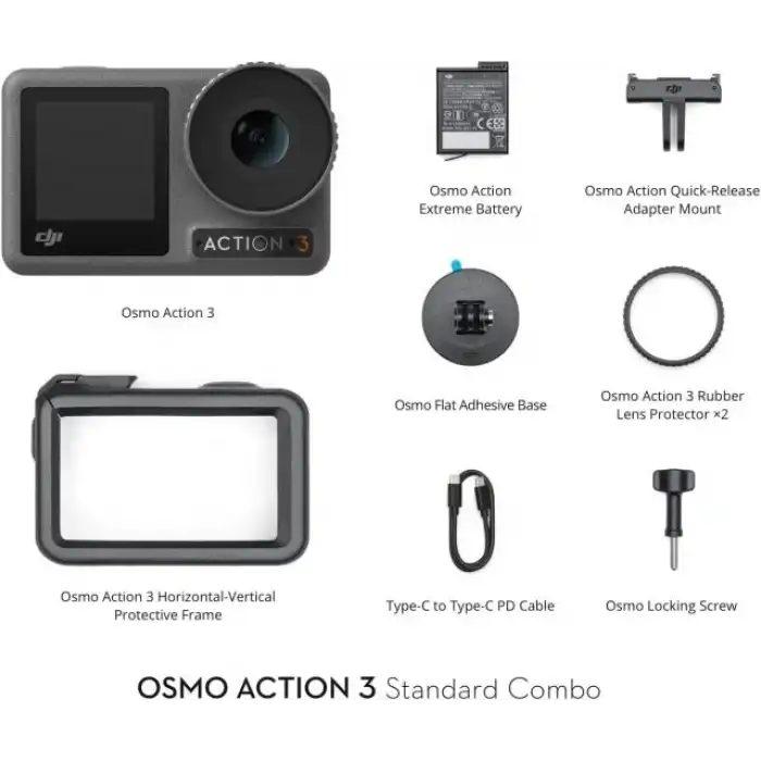 DJI Osmo Action 3 Standart Combo Su Geçirmez Aksiyon Kamerası