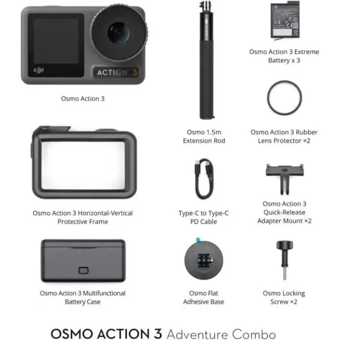 DJI Osmo Action 3 Standart Combo Su Geçirmez Aksiyon Kamerası