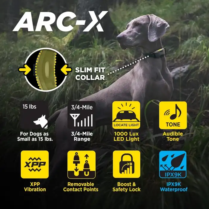 Dogtra ARC-X E-Collar Eğitimi Tasması - 3/4 Mil, 7,5+ Kg Köpekler