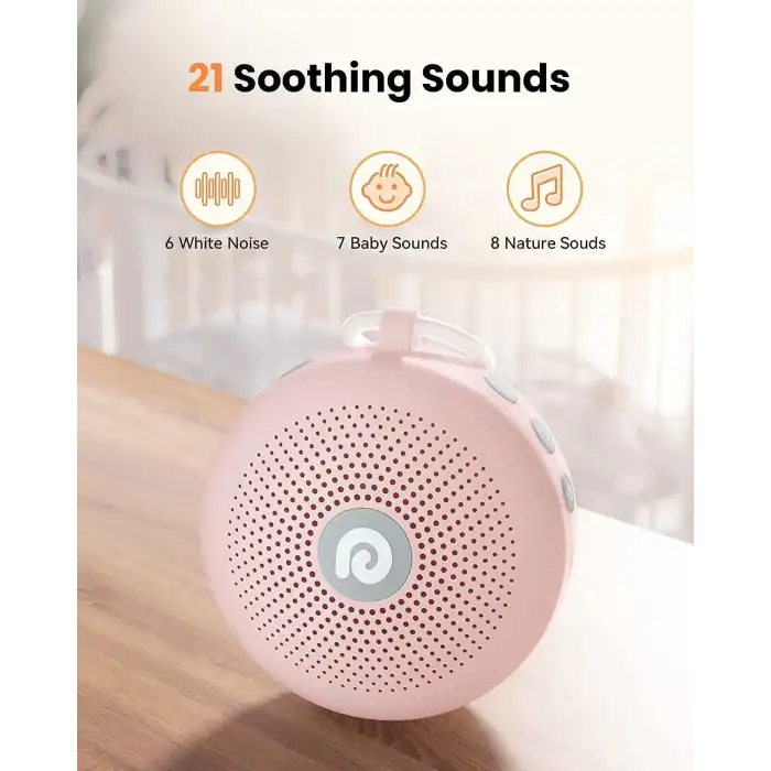 Dreamegg Beyaz Gürültü Makinesi - 21 Rahatlatıcı Ses - Sakura Pembesi