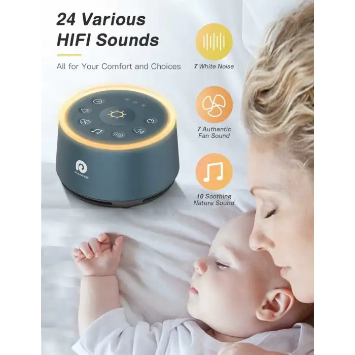 Dreamegg D1 Ses Makinesi - Bebekler için Gece Işıklı - Lacivert