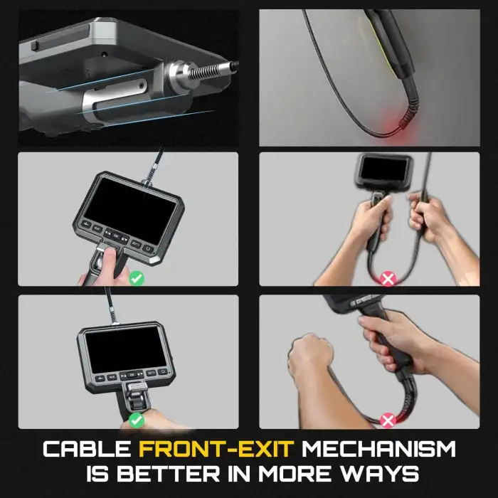 DXZtoz Çift Lensli Eklemli İki Yönlü Boroskop, 6.5 mm İnce Prob - 5m Kablo
