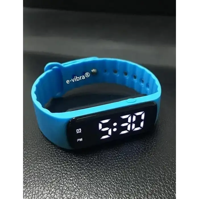 E-Vibra 8 Alarm Titreşimli Hatırlatma Saati, Çocuklar İçin Suya Dayanıklı - Mavi