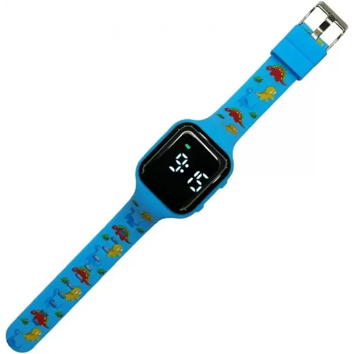 E-Vibra Titreşimli Alarm Saati, Su Geçirmez Tıbbi Hatırlatma (Mavi Dinozor)