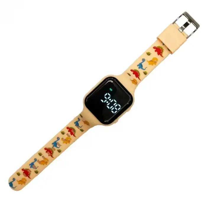 E-Vibra Titreşimli Alarm Saati, Su Geçirmez Tıbbi Hatırlatma (Şeftali Dinozor)