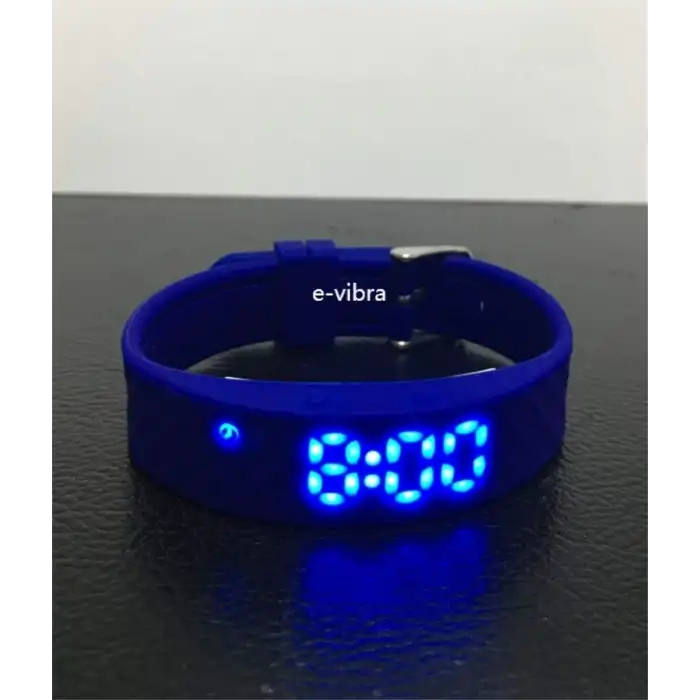 E-Vibra Tuvalet Eğitimi Saati - Şarj Edilebilir Sessiz Titreşimli Saat - Mavi