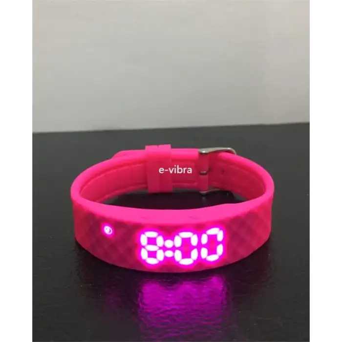 E-Vibra Tuvalet Eğitimi Saati - Şarj Edilebilir Sessiz Titreşimli Saat - Pembe