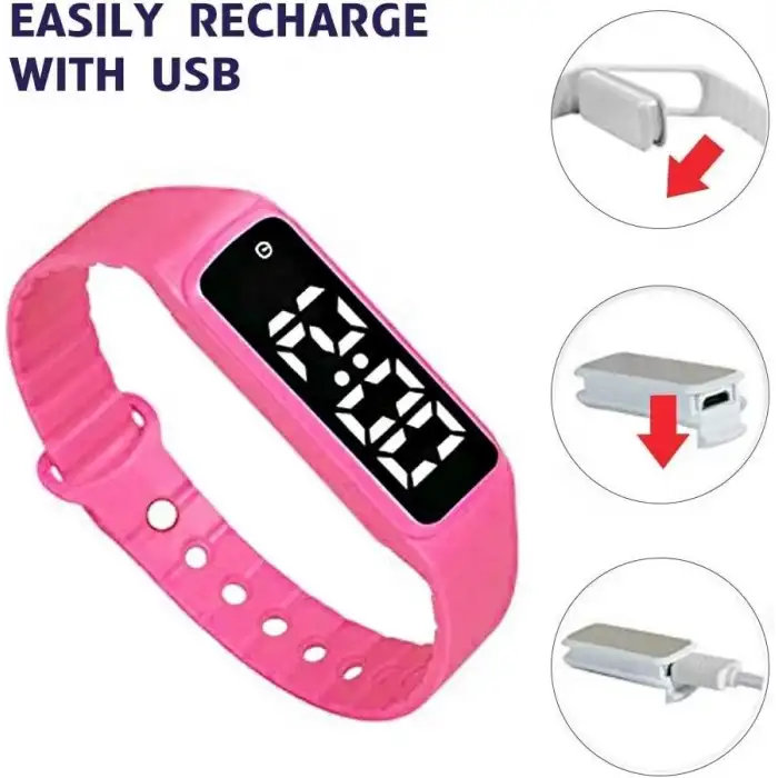 E-Vibra Tuvalet Eğitimi Saati - Sessiz Titreşimli Alarm - (Pembe - Büyük)