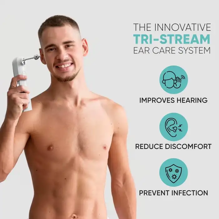 EarBrite Su Gücüyle Çalışan Kulak Temizleyici - İç Kulak Temizleme - Beyaz