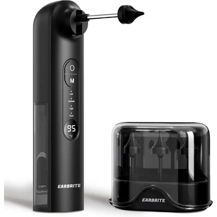 EarBrite Su Gücüyle Çalışan Kulak Temizleyici - İç Kulak Temizleme - Siyah