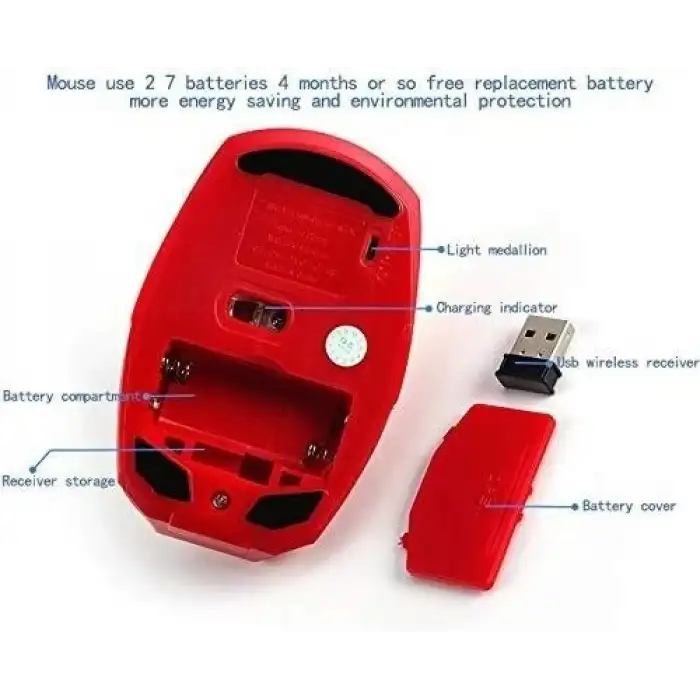 ECOiNVA Kablosuz Iron Man Mouse 2.4G Optik - Gold