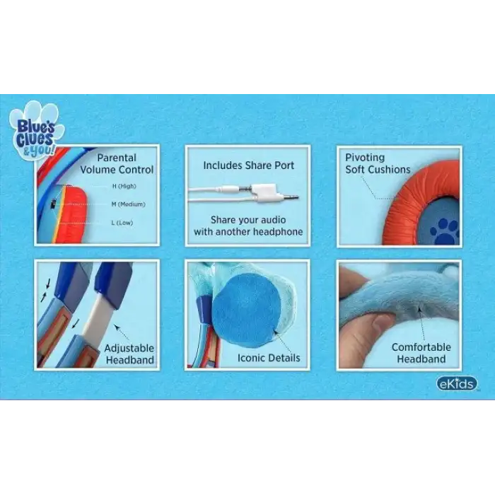 eKids Blues Clues Çocuklar İçin Kablolu Kulaklık