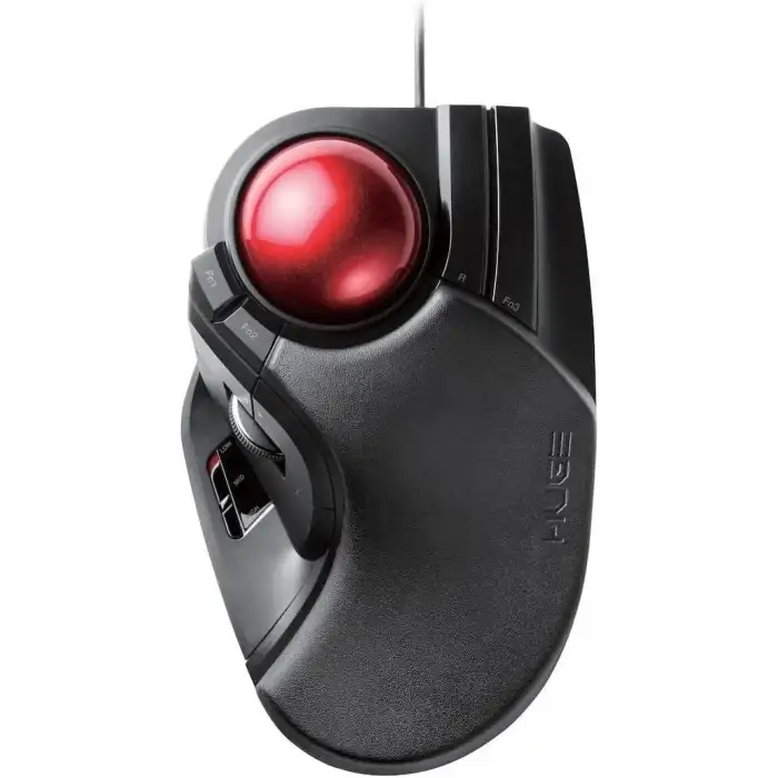 ELECOM HUGE Trackball Mouse, Kablolu, Parmakla Çalıştırılan, 8 Düğmeli