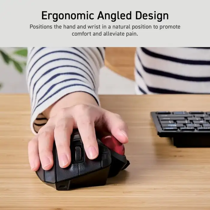 ELECOM Trackball Kablosuz Mouse, Ergonomik Mouse, 3 Cihaz Bağlantısı, Kablolu