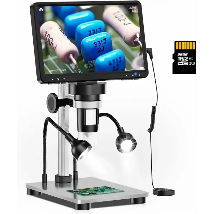Elikliv 7 Inc LCD Dijital Mikroskop 1200X, 1080P 12MP Hassas Odaklama
