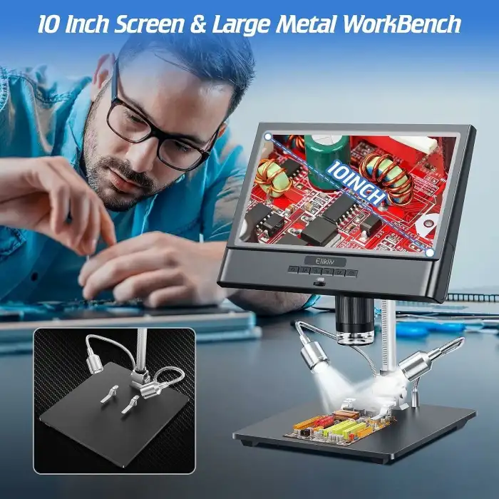 Elikliv EDM12 10 Inc LCD Dijital Mikroskop, 50X-1300X