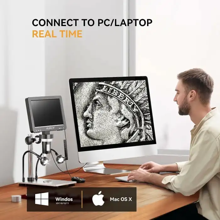 Elikliv EDM9 7 Inc LCD Dijital Mikroskop 1200X, 1080P - 12MP