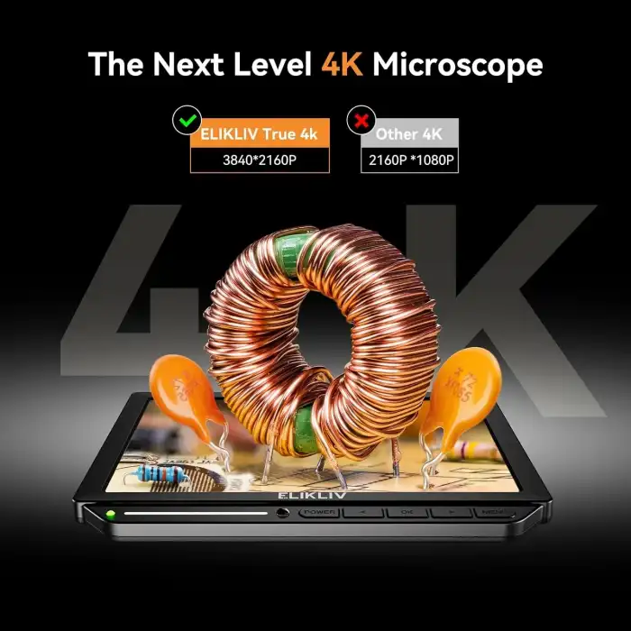 Elikliv EM4K 8 Inc 4K Dijital Mikroskop 2000x, 52MP HDMI Mikroskop