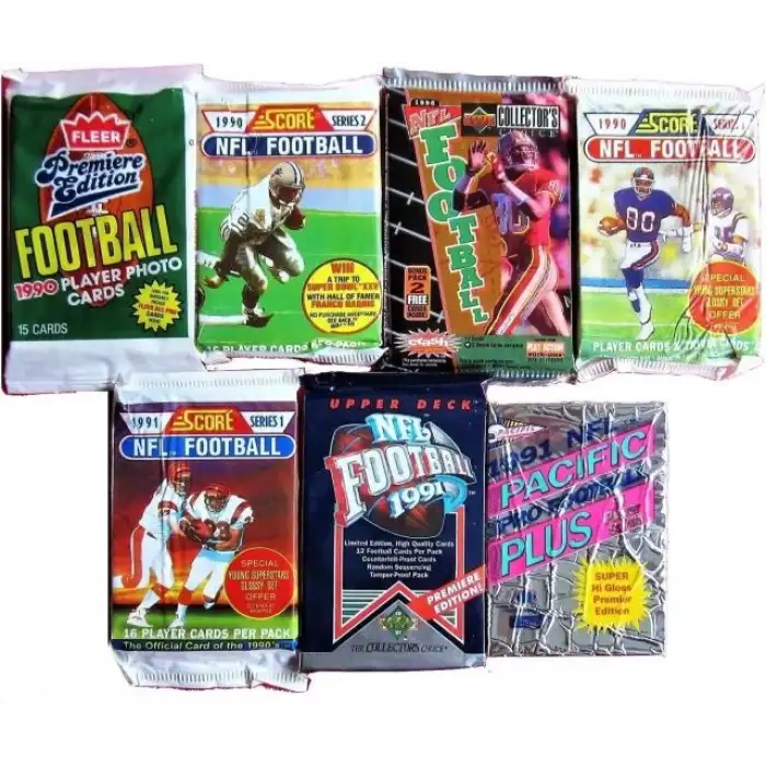 Eski Mühürlü Balmumu Paketlerinde 100 Vintage Futbol Kartı