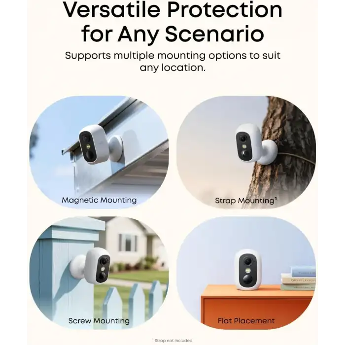 eufy Security eufyCam C35, Kablosuz Güvenlik Kamerası, İç/Dış Mekan - Beyaz