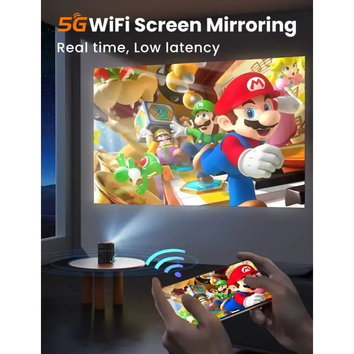 Fatork Tripodlu Projektör 1080P HD  5G WiFi -  Kısa Mesafeli Küçük Projektör