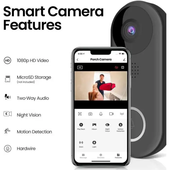 Feit Electric Akıllı Kapı Zili  Wi-Fi Kamera