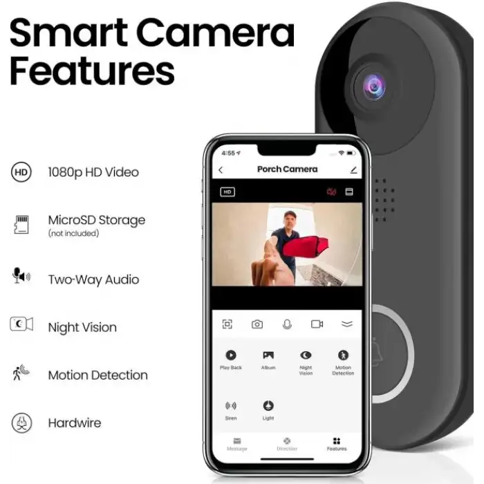 Feit Electric Akıllı Kapı Zili  Wi-Fi Kamera