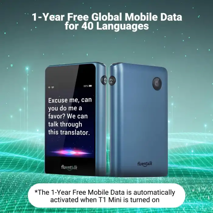 Fluentalk Timekettle T1 Mini Tercüman Cihazı WiFi Gerektirmez - Mavi