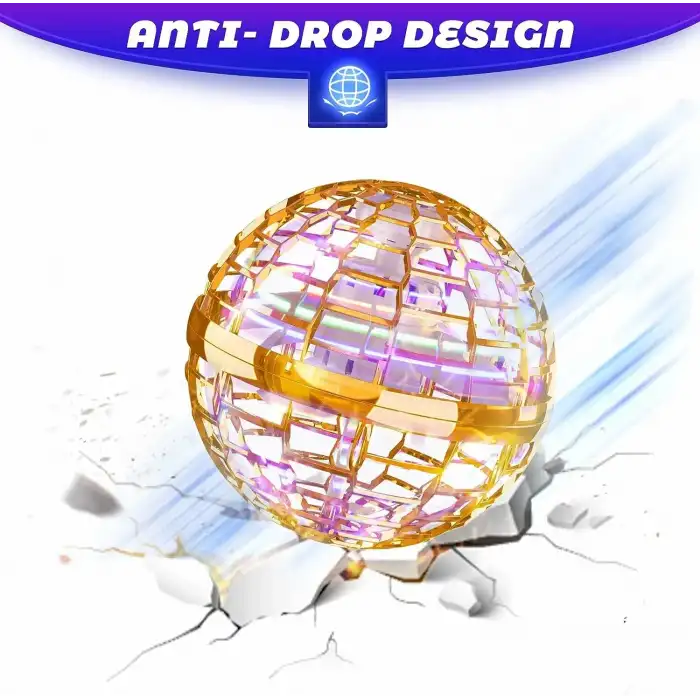 FLYNOVA Uçan Top Oyuncak, Bumerang El Kontrollü Mini Drone - Altın