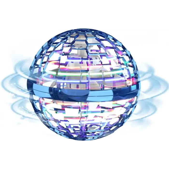 FLYNOVA Uçan Top Oyuncak, Bumerang El Kontrollü Mini Drone - Mavi