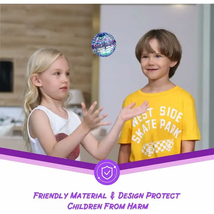 FLYNOVA Uçan Top Oyuncak, Bumerang El Kontrollü Mini Drone - Mavi