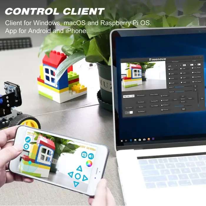 FREENOVE 4WD Akıllı Araç Kiti - Raspberry Pi Robot İçin