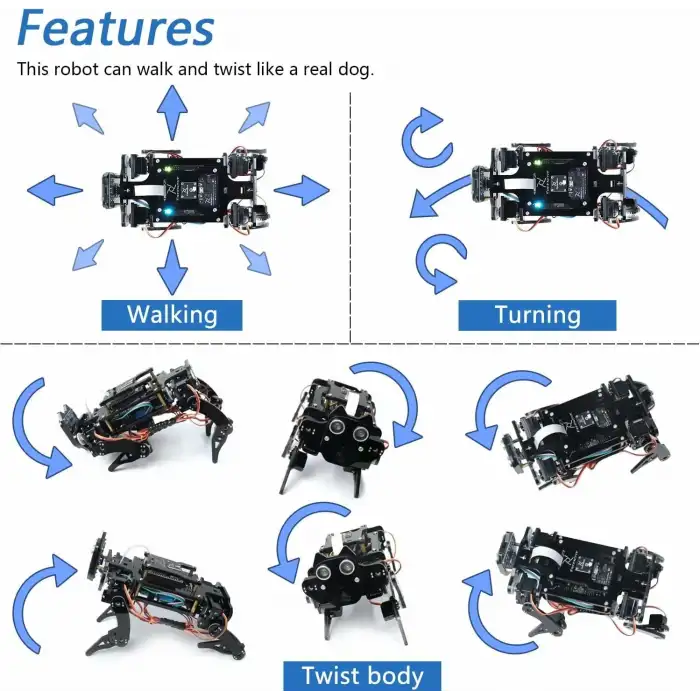 Freenove Robot Köpek Kiti - ESP32-WROVER (Dahil)