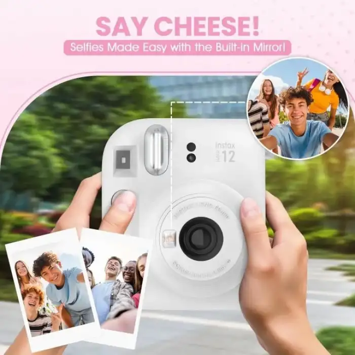 Fujifilm Instax Mini 12 Anlık Fotoğraf Makinesi/Minimate Özel Kılıf/10 Sayfa - Beyaz