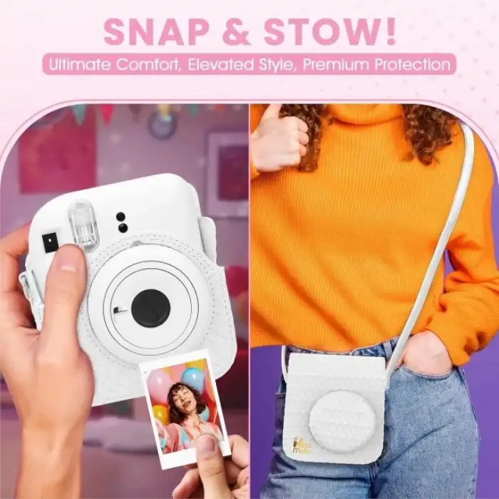 Fujifilm Instax Mini 12 Anlık Fotoğraf Makinesi/Minimate Özel Kılıf/10 Sayfa - Beyaz