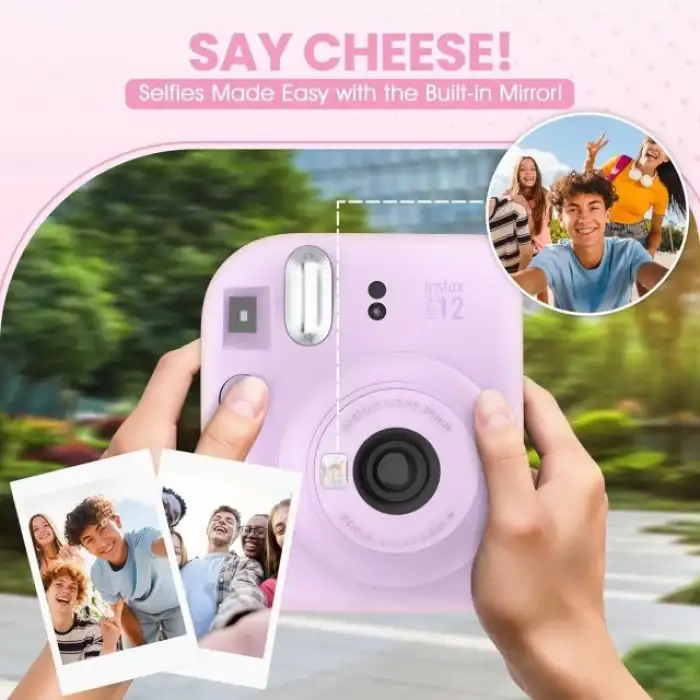 Fujifilm Instax Mini 12 Anlık Fotoğraf Makinesi/Minimate Özel Kılıf/10 Sayfa - Mor