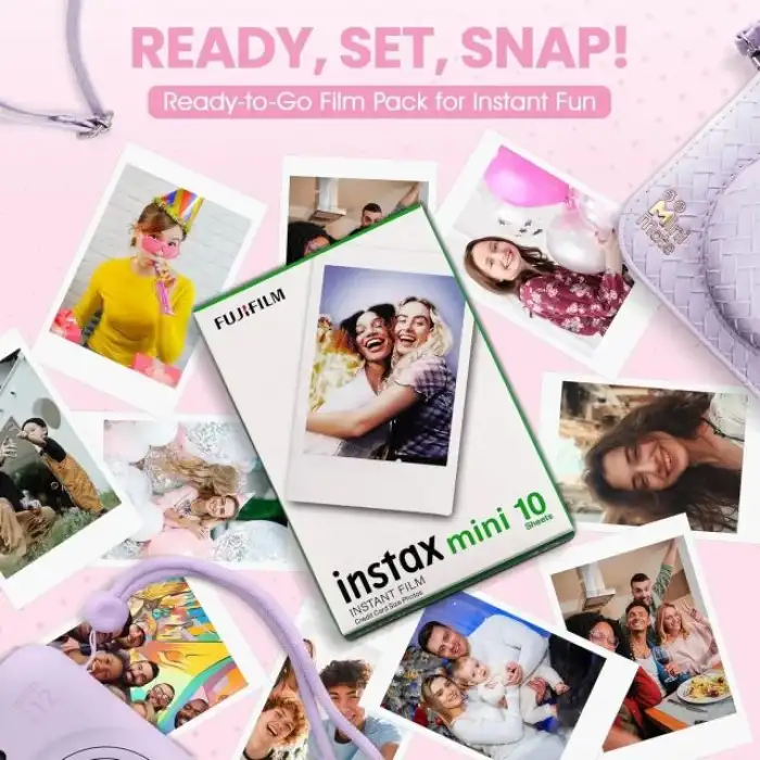 Fujifilm Instax Mini 12 Anlık Fotoğraf Makinesi/Minimate Özel Kılıf/10 Sayfa - Mor