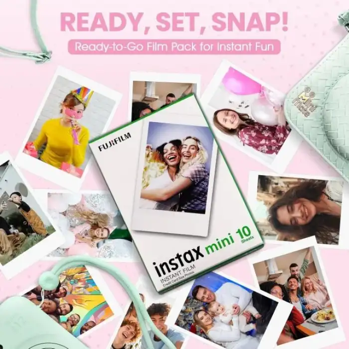 Fujifilm Instax Mini 12 Anlık Fotoğraf Makinesi/Minimate Özel Kılıf/10 Sayfa - Yeşil