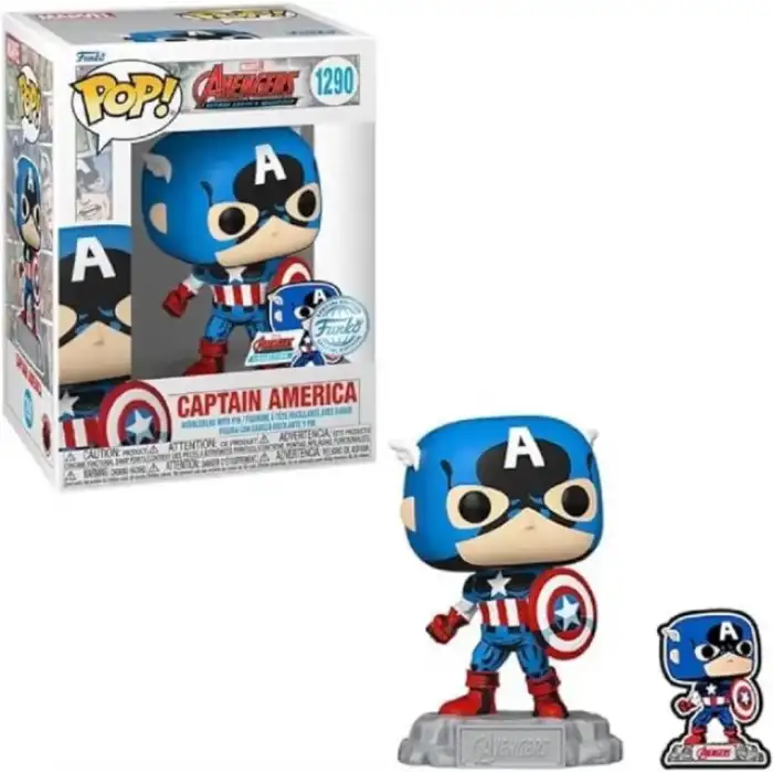 Funko Pop! & Pin: The Avengers: Captain America Figürü