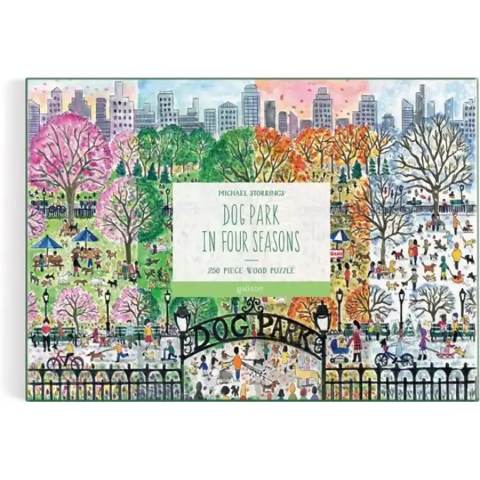 Galison 250 Parçalı Dört Mevsimde Köpek Parkı Ahşap Puzzle