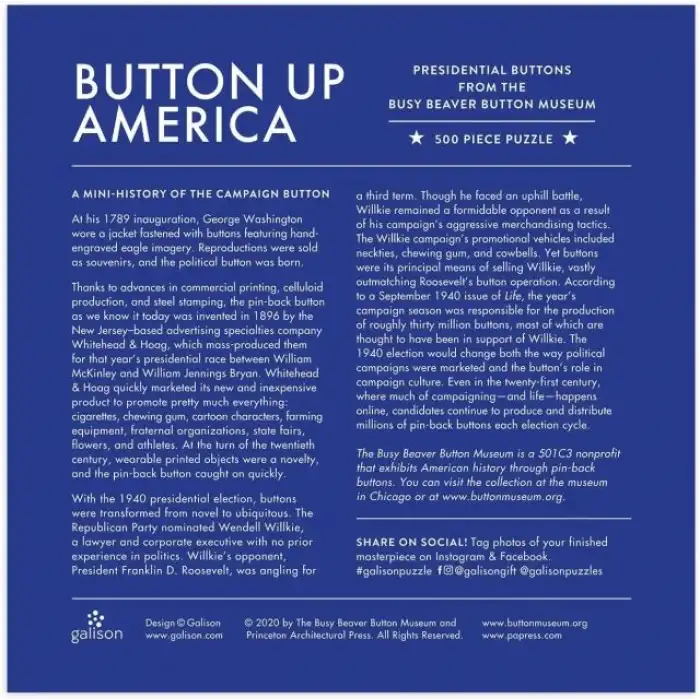 Galison Amerika Düğmeleri Puzzle
