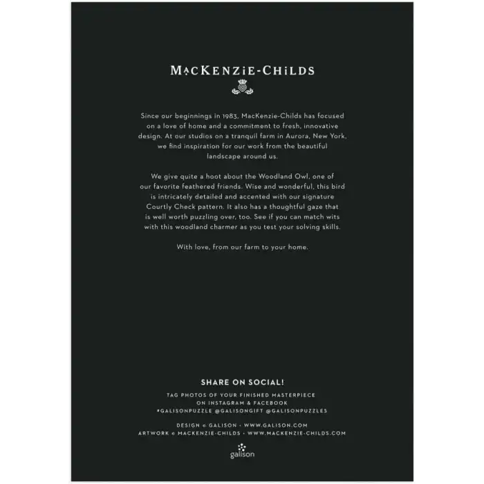 Galison Baykuş Ahşap Puzzle