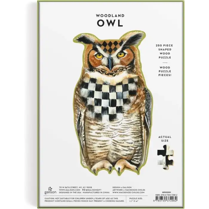 Galison Baykuş Ahşap Puzzle