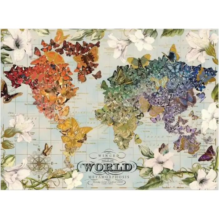 Galison Kelebek Görünümlü Dünya Haritası Puzzle