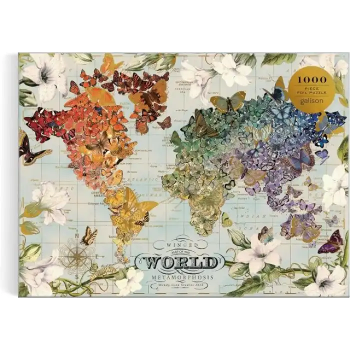 Galison Kelebek Görünümlü Dünya Haritası Puzzle