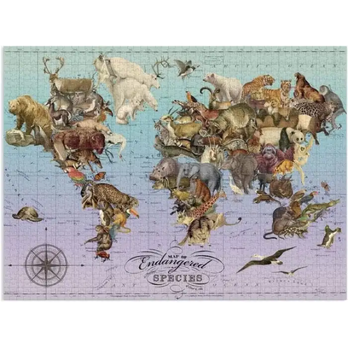 Galison Kelebek Görünümlü Dünya Haritası Puzzle