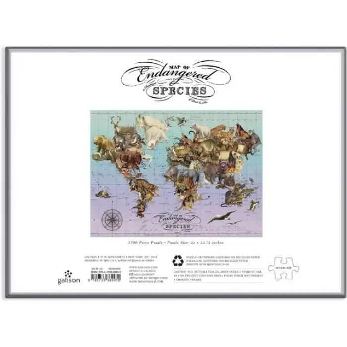 Galison Kelebek Görünümlü Dünya Haritası Puzzle